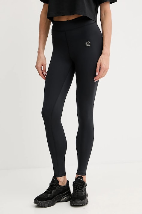 PLEIN SPORT colanți culoarea negru, uni, SAEC WJT2038 STE003N