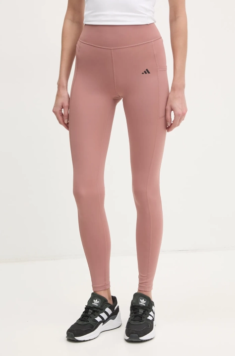 adidas Performance leggins de antrenament Optime culoarea roz, neted, JI8379