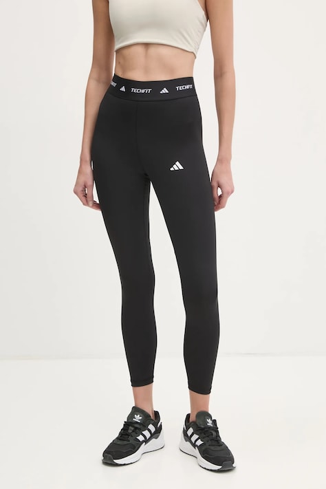 Tréninkové legíny adidas Performance Techfit černá barva, s potiskem, IT2273