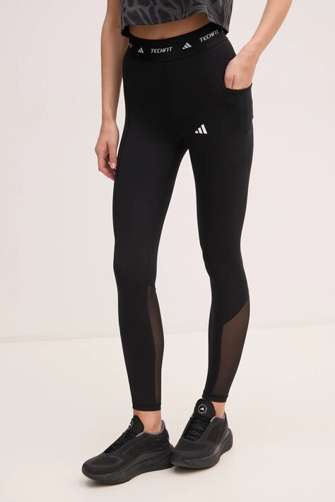 adidas Performance leggins de antrenament Techfit culoarea negru, cu imprimeu, IT2282