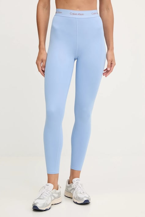 Tréninkové legíny Calvin Klein Performance červená barva, s potiskem, LVGWS5L609