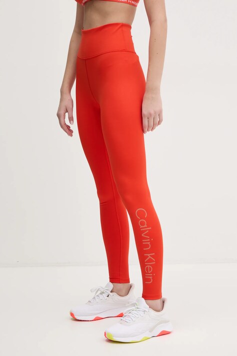 Calvin Klein Performance leggins de antrenament culoarea rosu, neted, LVGWS5L612