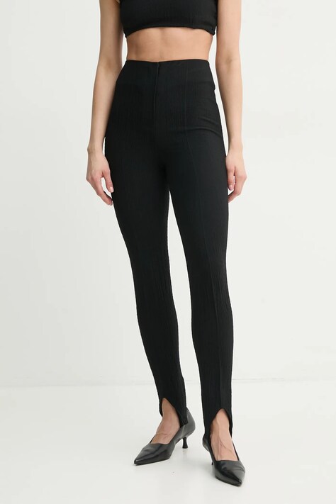 Nanushka pantaloni SAVITA femei, culoarea negru, mulata, high waist, NW25RSPA20199