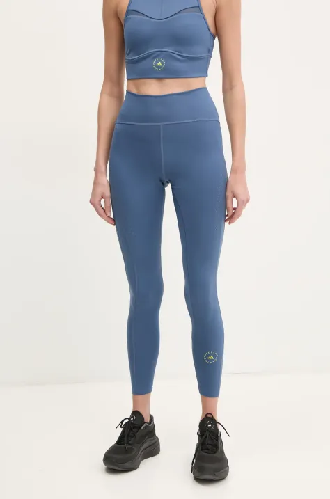 adidas by Stella McCartney legginsy treningowe TruePurpose Optime kolor niebieski gładkie JJ0128