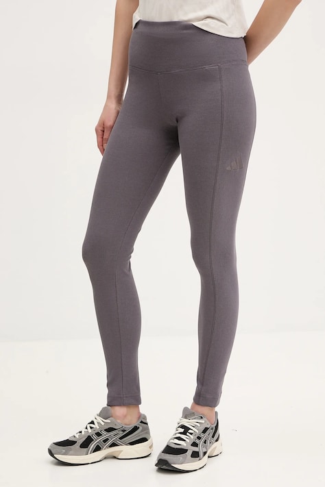 Legíny adidas ALL SZN RIB dámske, fialová farba, jednofarebné, JJ1248