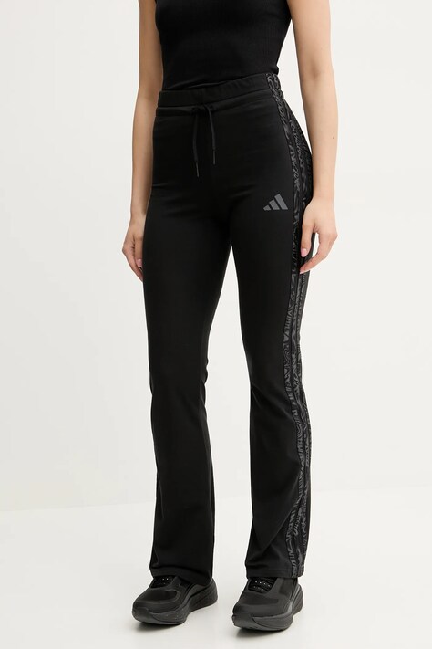 adidas pantaloni de trening W AOP Blur culoarea negru, cu imprimeu, JG6237