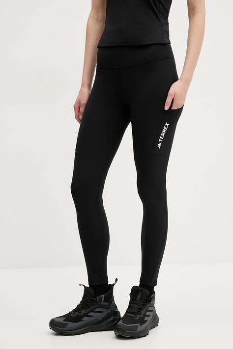 Legíny adidas TERREX Multi dámské, černá barva, hladké, JF1266
