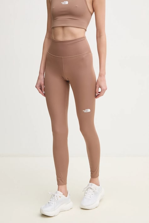 Sportovní legíny The North Face Flex dámské, hnědá barva, hladké, NF0A8BRY6IH1