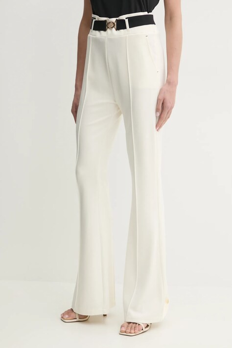 Kalhoty Liu Jo dámské, béžová barva, široké, high waist, TA5256 JS182