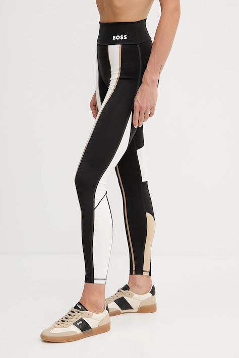 BOSS legginsy damskie kolor czarny wzorzyste 50540207