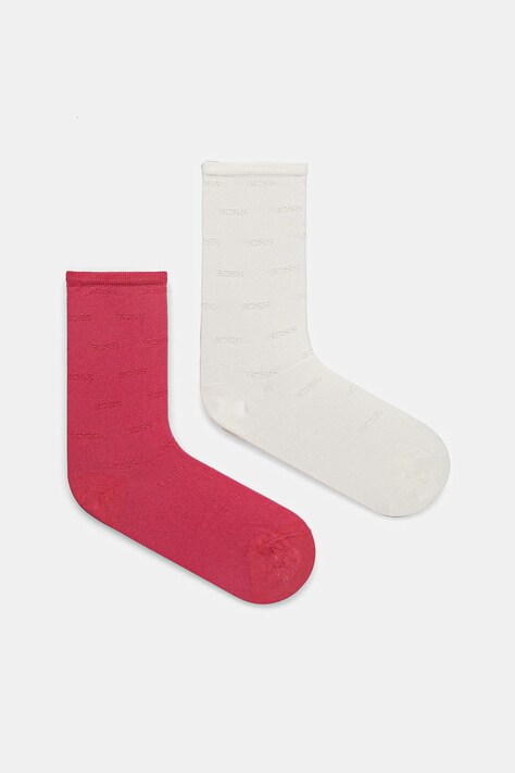 Ponožky BOSS 2-pack dámské, růžová barva, 50534285