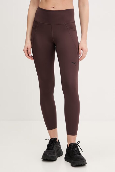 Puma legginsy treningowe Essentials kolor brązowy gładkie 525899