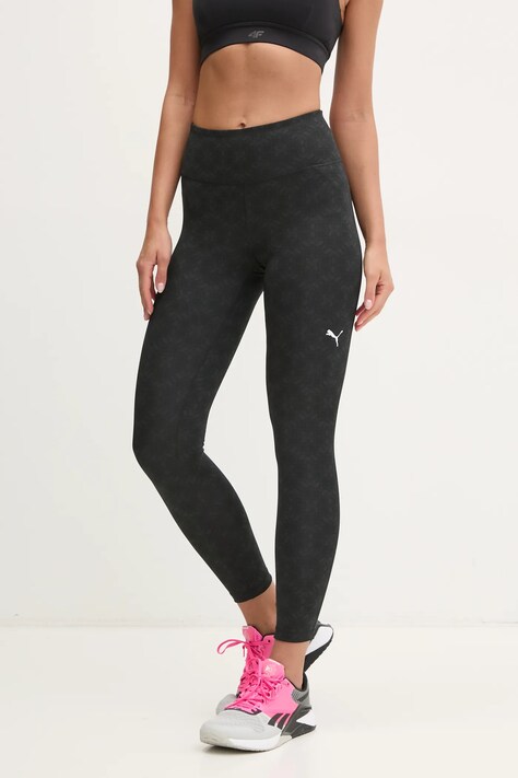 Puma leggins de antrenament Graphic culoarea gri, modelator, 525901