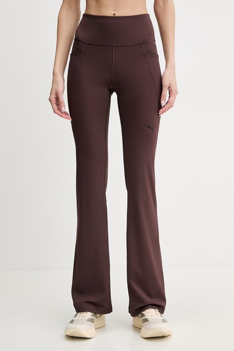 Puma legginsy treningowe Essentials kolor brązowy gładkie 525902