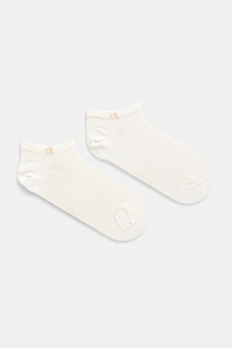 Calvin Klein sosete 2-pack femei, culoarea alb, 701231383