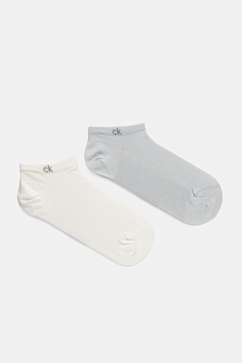 Calvin Klein sosete 2-pack femei, culoarea gri, 701231383