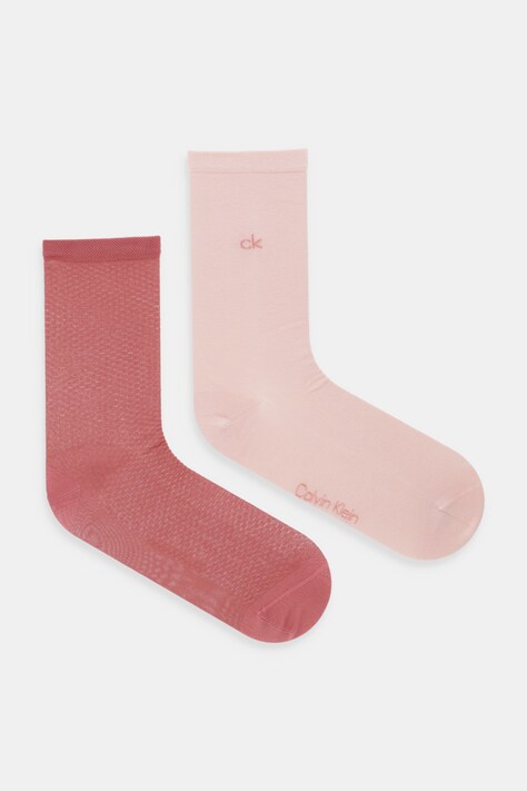 Calvin Klein skarpetki 2-pack damskie kolor różowy 701232094