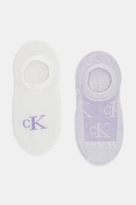 Ponožky Calvin Klein Jeans 2-pack dámské, fialová barva, 701231402