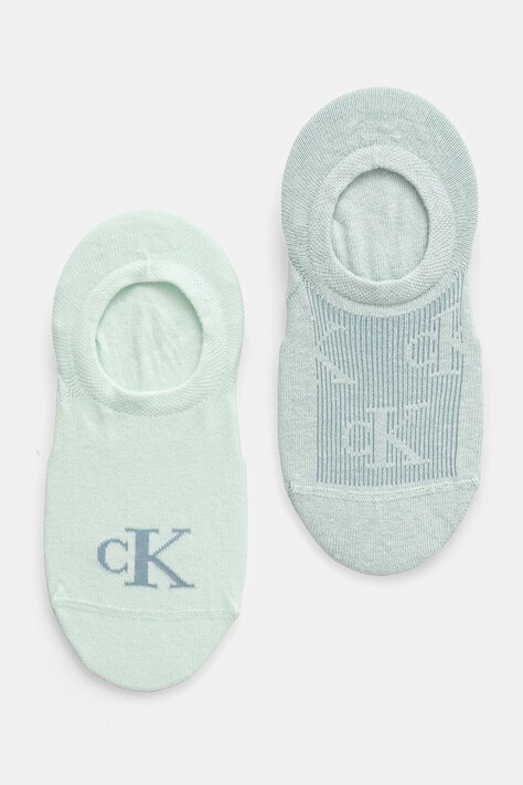 Ponožky Calvin Klein Jeans 2-pack dámské, tyrkysová barva, 701231402