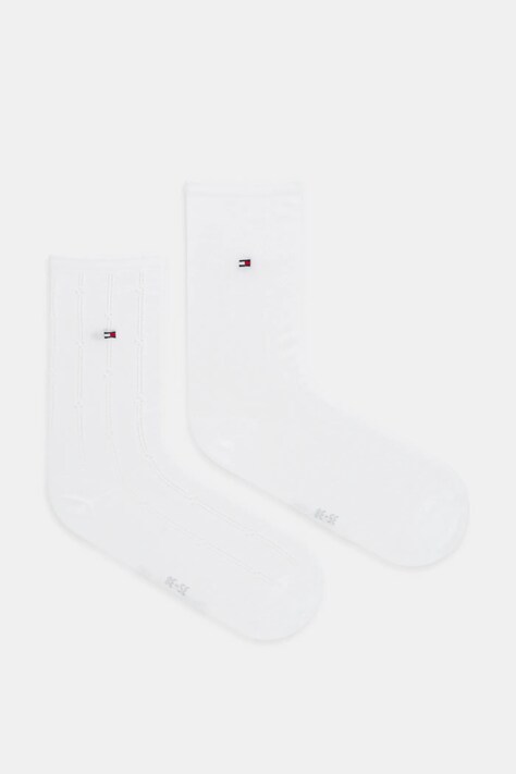 Tommy Hilfiger sosete 2-pack femei, culoarea alb, 701232610