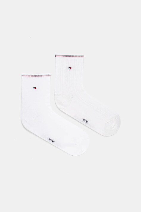 Tommy Hilfiger sosete 2-pack femei, culoarea alb, 701232974