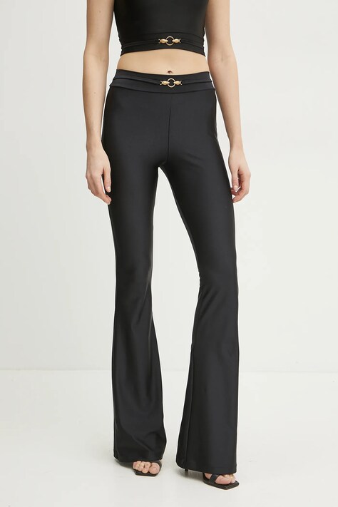 Брюки Just Cavalli женские цвет чёрный клёш высокая посадка 78PAC101 J0108