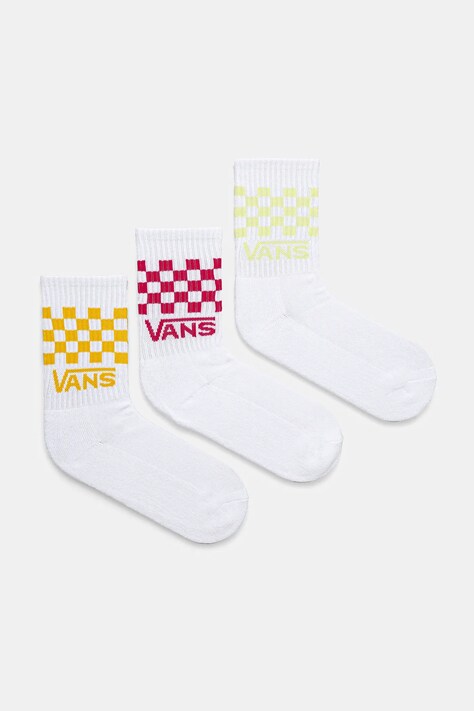 Vans sosete 3-pack femei, culoarea alb, VN000GMUC9L1
