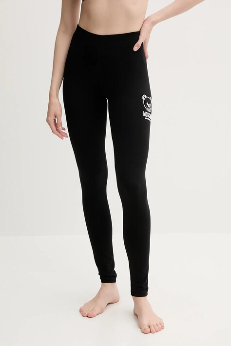 Moschino Underwear legginsy damskie kolor czarny z nadrukiem 6804.4406