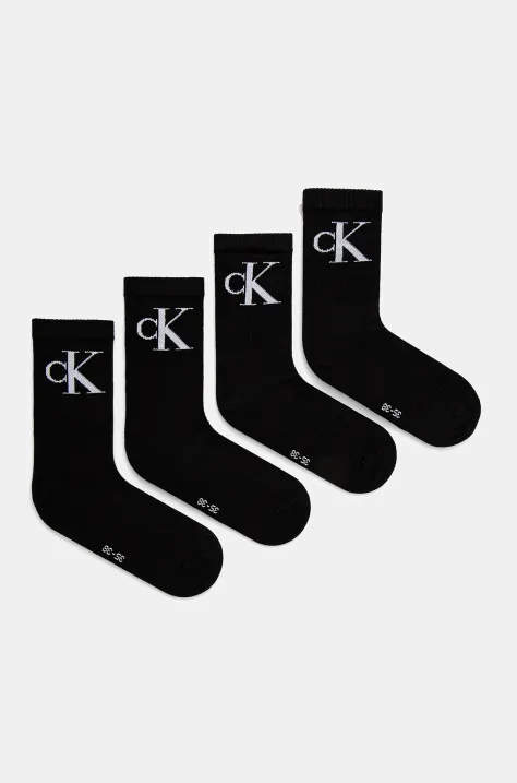 Calvin Klein Jeans skarpetki 4-pack damskie kolor czarny 701232678