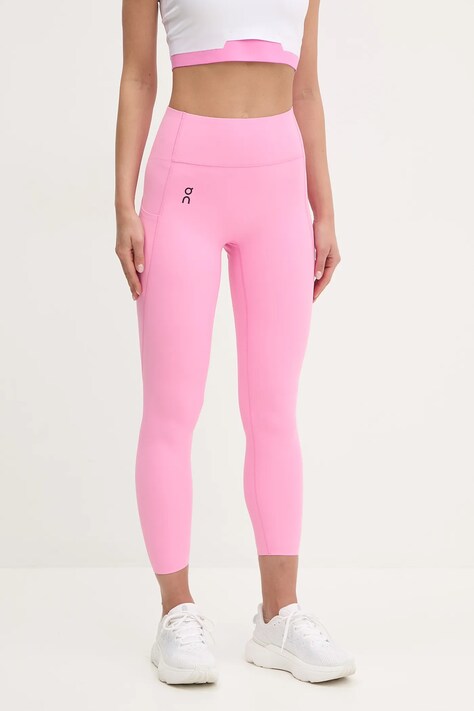 ON running leggins de antrenament Studio culoarea roz, neted, 1WF10522501