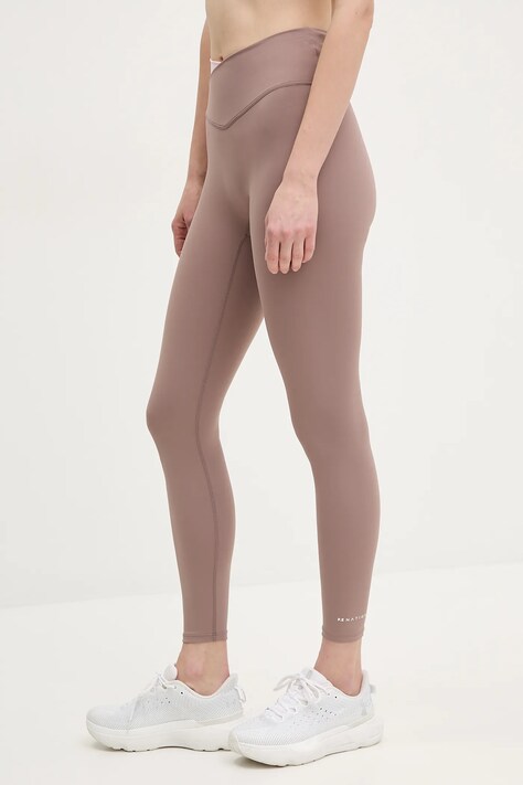 P.E Nation leggins de antrenament Wander culoarea maro, cu imprimeu, 251G088