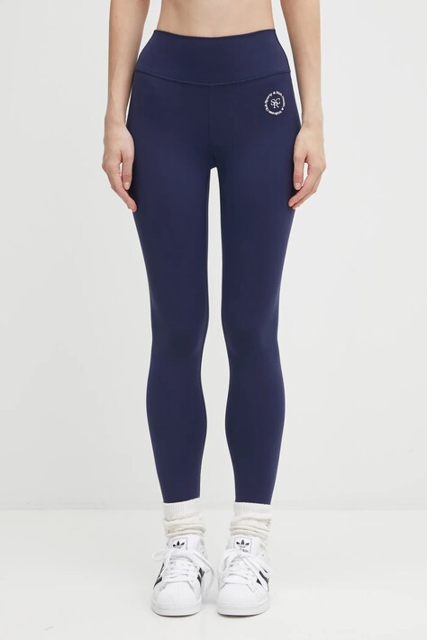 Sporty & Rich legginsy Srhwc damskie kolor granatowy z nadrukiem PA002621305BL106