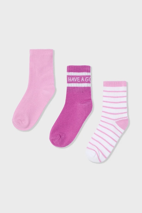 Mayoral skarpetki dziecięce 3-pack kolor różowy 10914