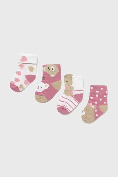 Dětské ponožky Mayoral Newborn 4-pack růžová barva, 9867