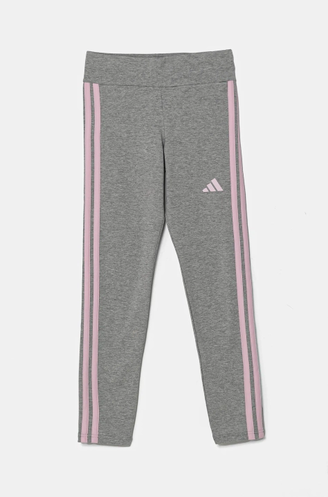 adidas legginsy dziecięce kolor szary z aplikacją JF3674