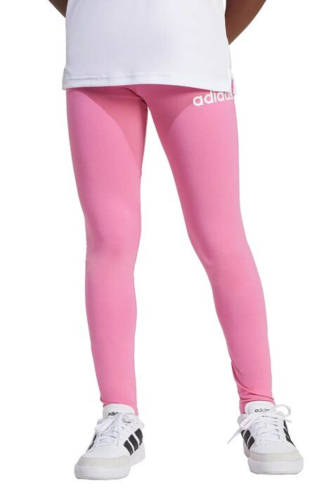 Dětské legíny adidas růžová barva, s potiskem, JE3970
