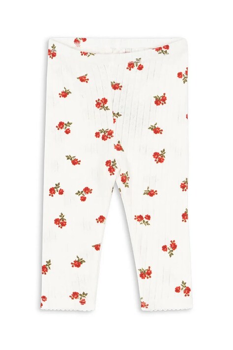Konges Sløjd leggins din bumbac pentru copii MINNIE PANTS GOTS culoarea bej, cu imprimeu, KS102584