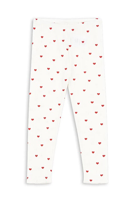 Детски памучен клин Konges Sløjd MINNIE PANTS GOTS в бяло с десен KS103363