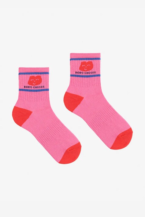Детские носки Bobo Choses Joyful Face цвет розовый 125AI009