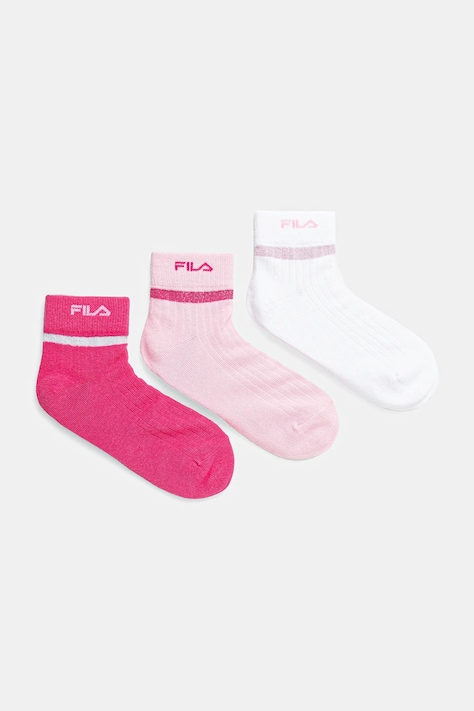 Fila skarpetki dziecięce 3-pack kolor różowy F2112