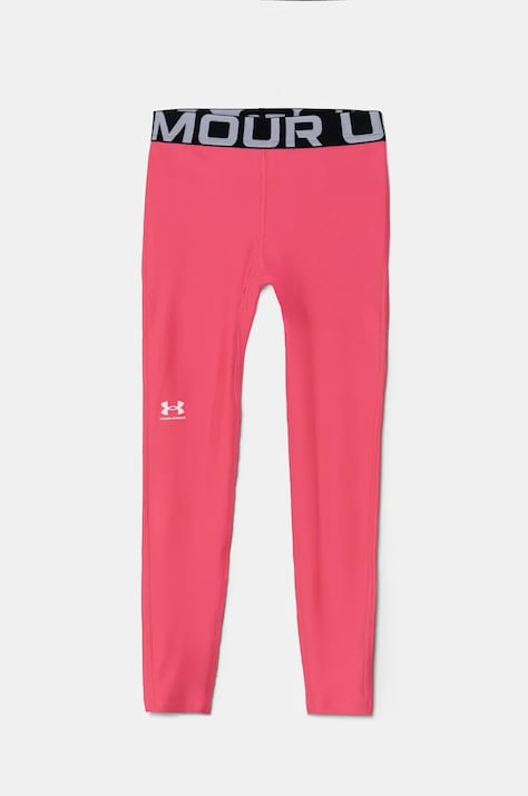 Under Armour leggins copii HG Legging culoarea roz, neted, 1390069