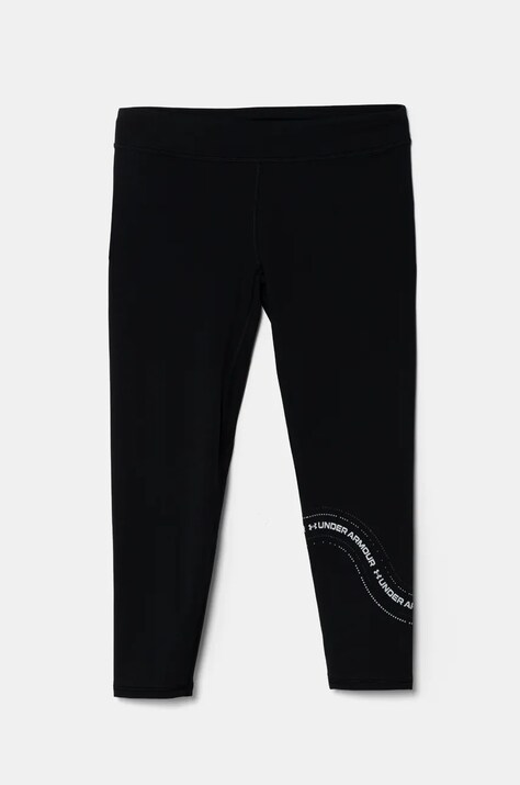 Dětské legíny Under Armour Motion Branded Ankle Leg černá barva, s potiskem, 1390084