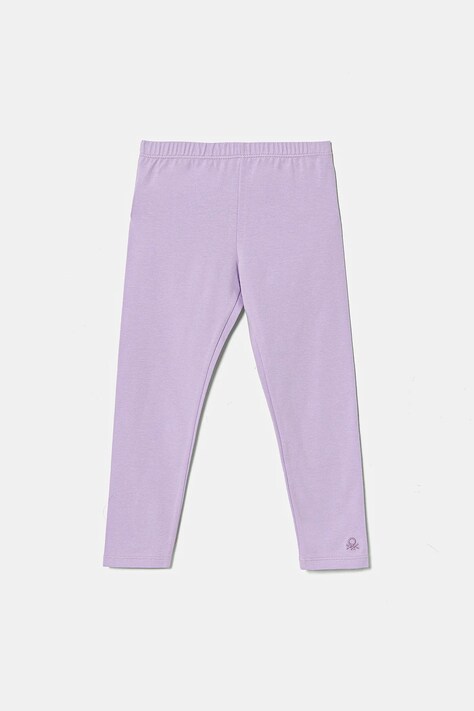 Dětské legíny United Colors of Benetton fialová barva, hladké, 3MT1GF01L