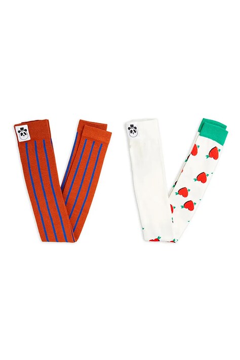 Dětské legíny Mini Rodini Arrowed heart 2-pack oranžová barva, vzorované, 2526011100