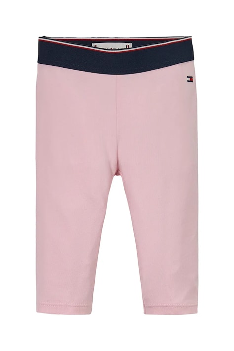 Tommy Hilfiger legginsy niemowlęce kolor różowy gładkie KN0KN01955