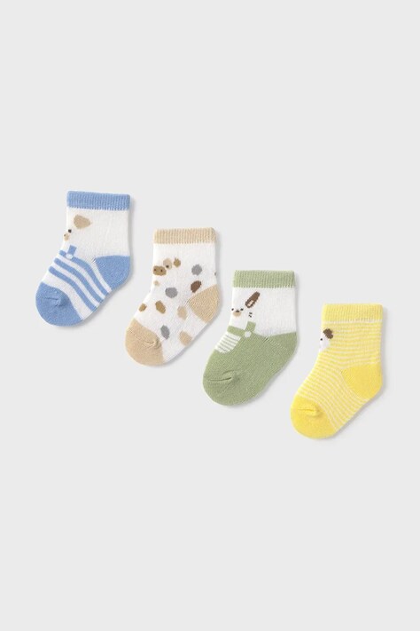 Mayoral Newborn sosete copii 4-pack culoarea galben, 9862