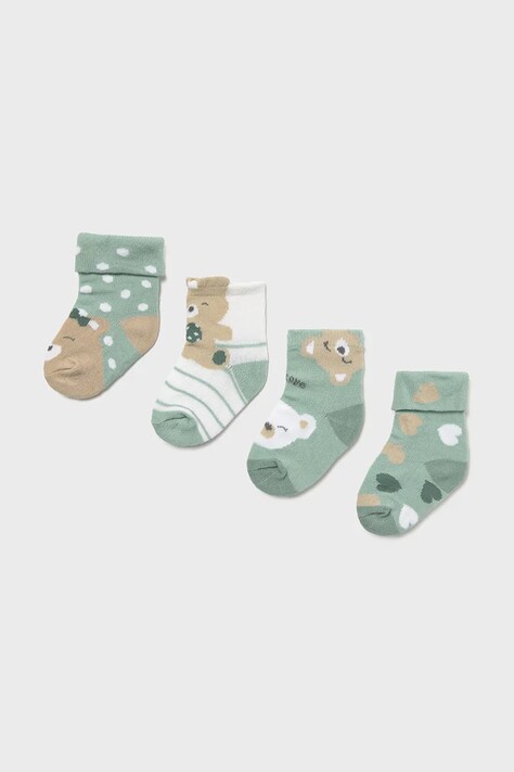 Mayoral Newborn sosete copii 4-pack culoarea verde, 9867