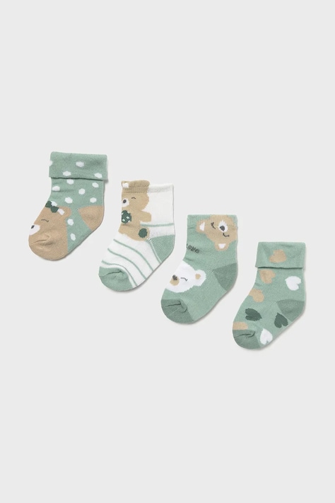Дитячі шкарпетки Mayoral Newborn 4-pack колір зелений 9867