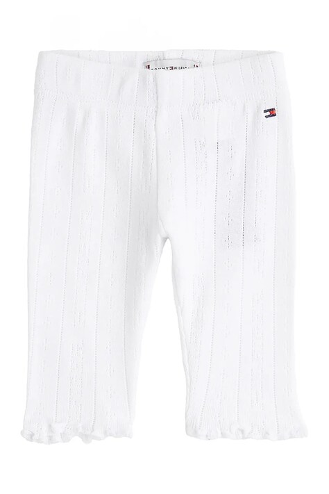 Dětské bavlněné legíny Tommy Hilfiger bílá barva, KN0KN02035