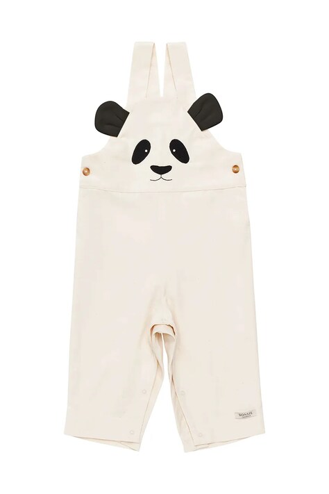 Donsje salopete pentru copii Kladi Overalls Panda culoarea bej, cu imprimeu, 3036601